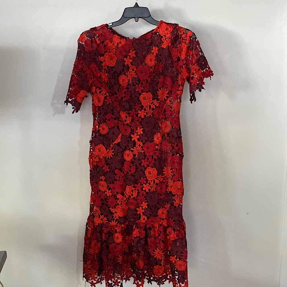 Anthro Eva Franco size 10 red floral dress